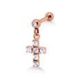 Stone Set Cross Shaped Upper Ear Dangling Charms TIPBD-12